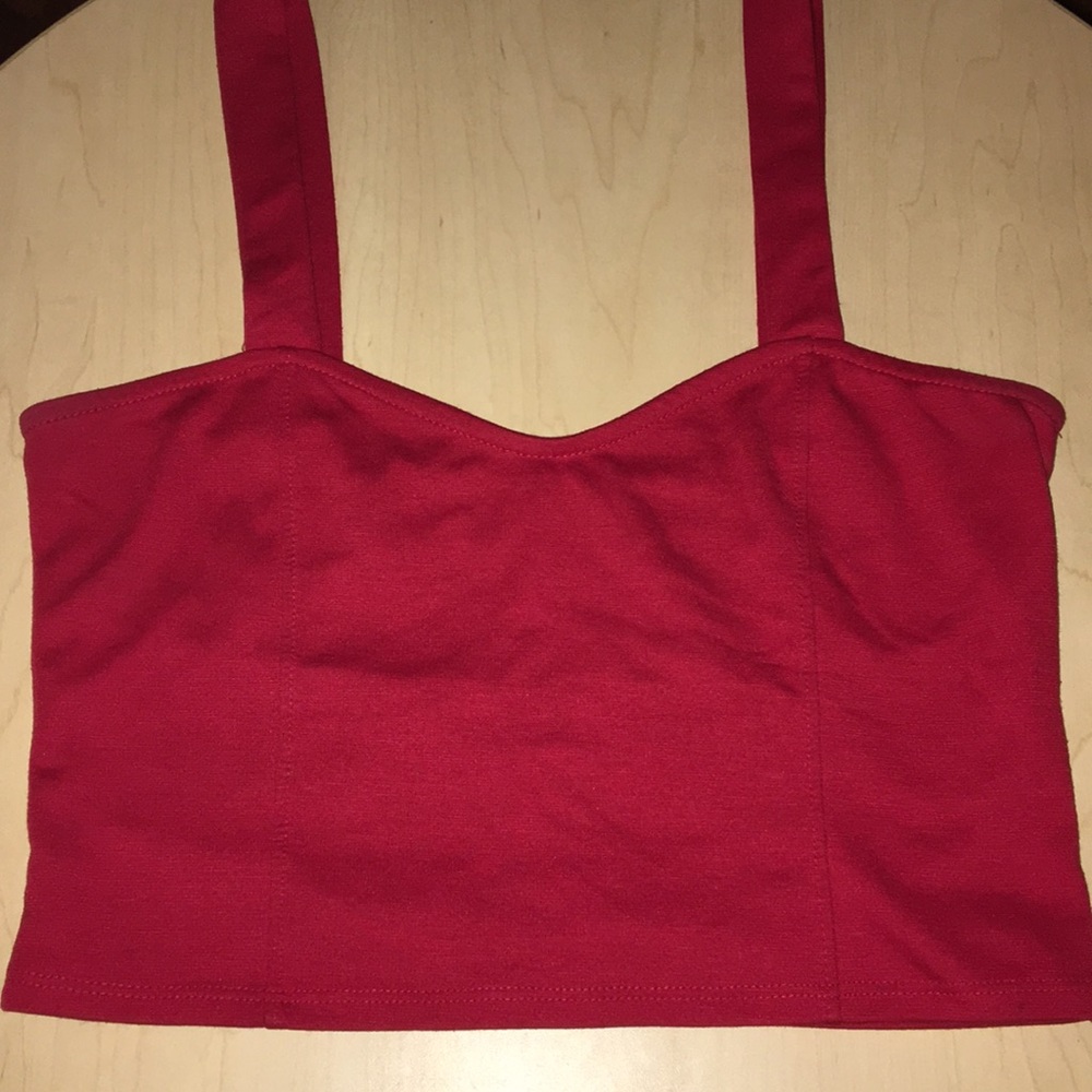 Red open back top